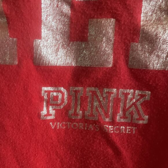 Women’s PINK Bedazzled Nebraska Huskers Short Sleeve Red Shirt Size Large - Picture 7 of 13